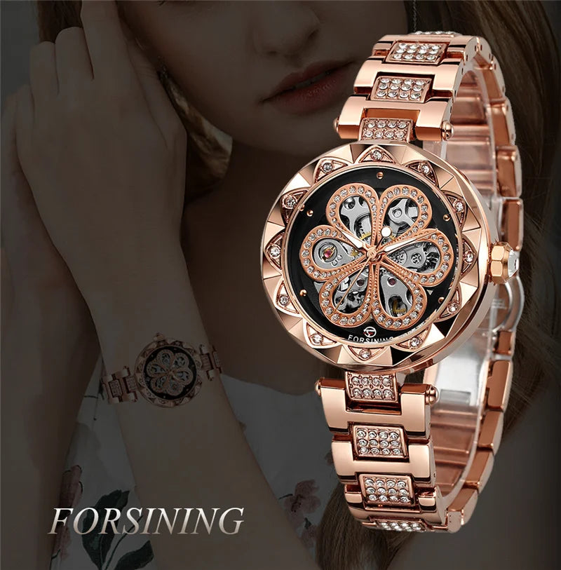 Stainless Steel Flower Swiss-Made Watch for Lady