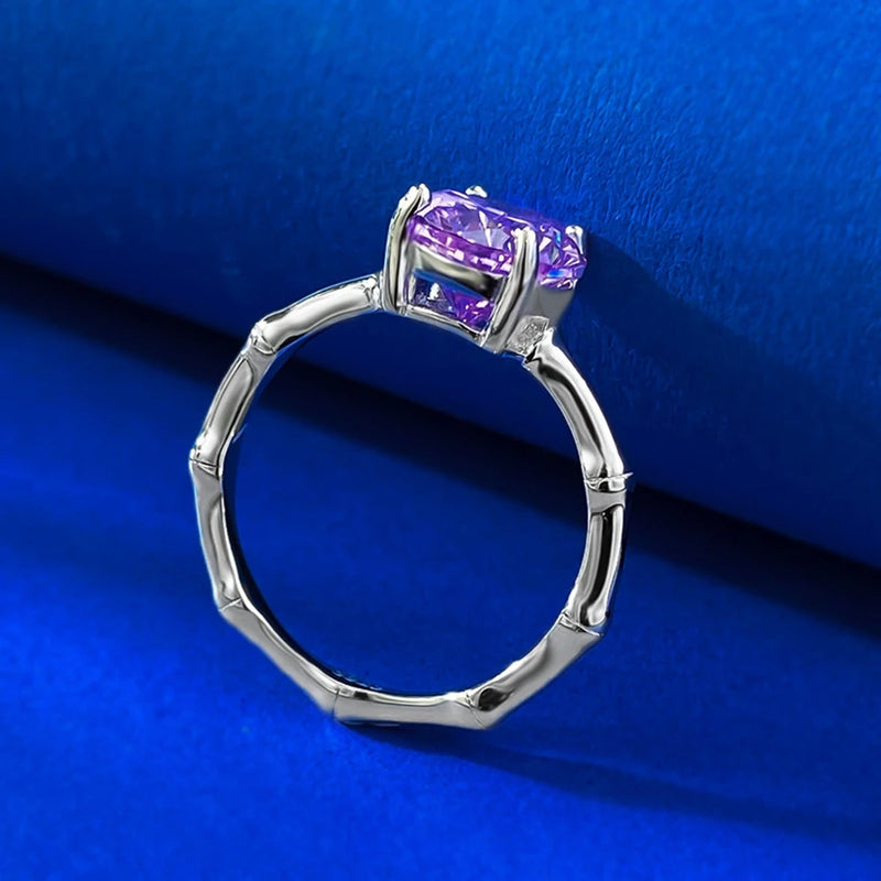 Sterling Silver Amethyst Engagement Ring for Women