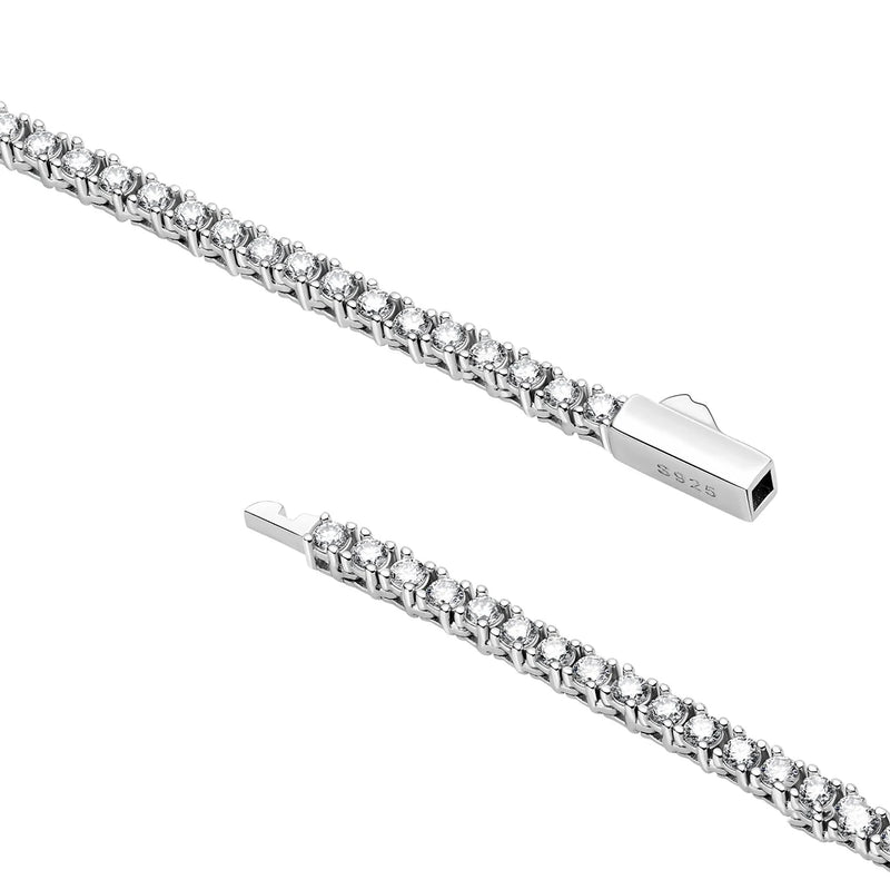 925 Sterling Silver Moissnaite Tennis Bracelet for Women and Men