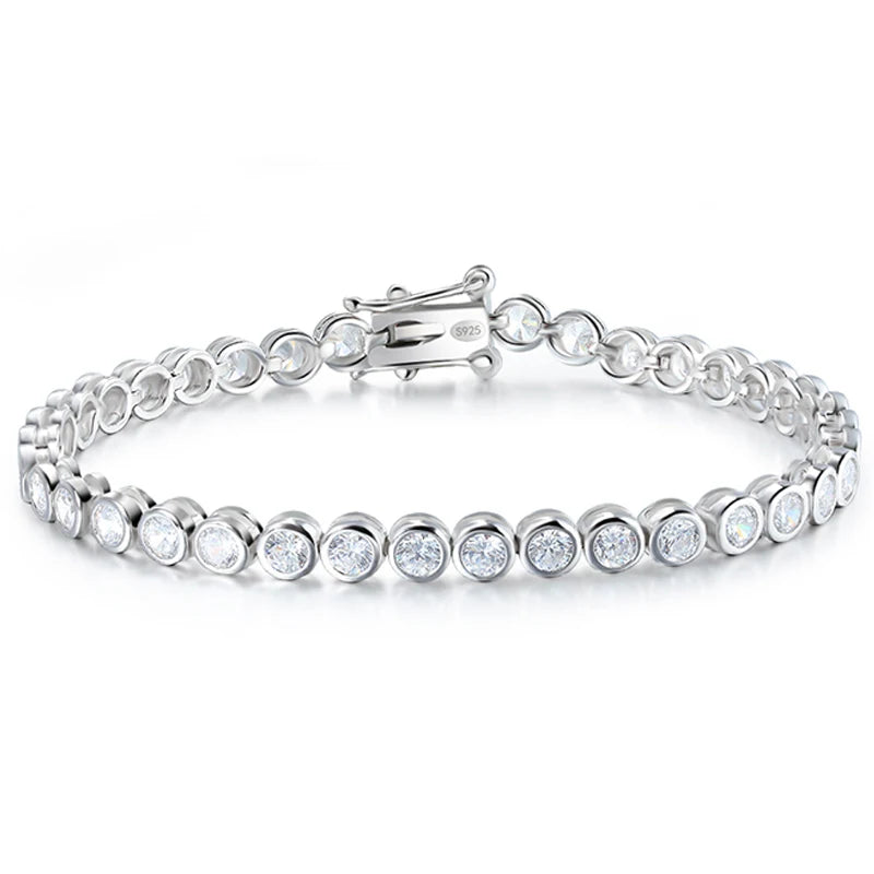 Sterling Silver All Moissanite Bubble Shine Bracelet for Women