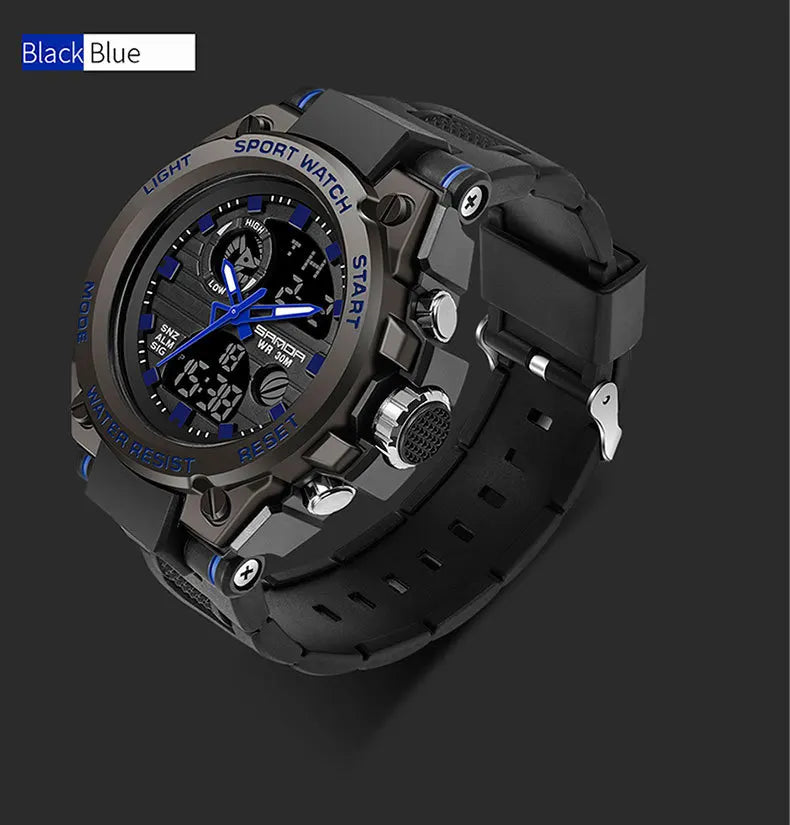 Stainless Steel Fashion Digital Watch with Backlit, Alarm, Stopwatch, and Timer for Men