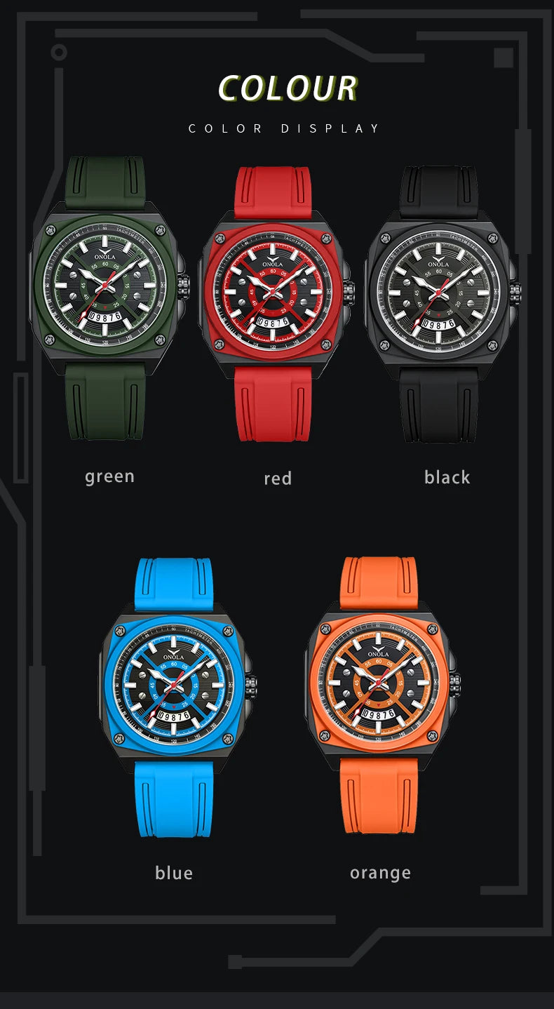 Silicone Multicolor Watches for Men