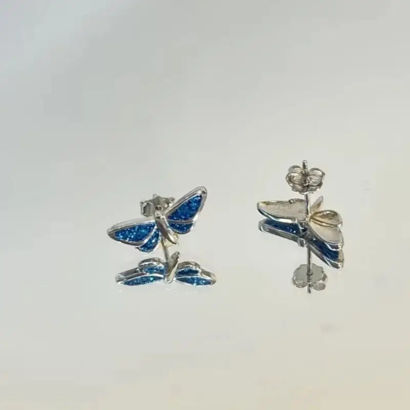 Sterling Silver Butterfly Topaz Earrings for Women