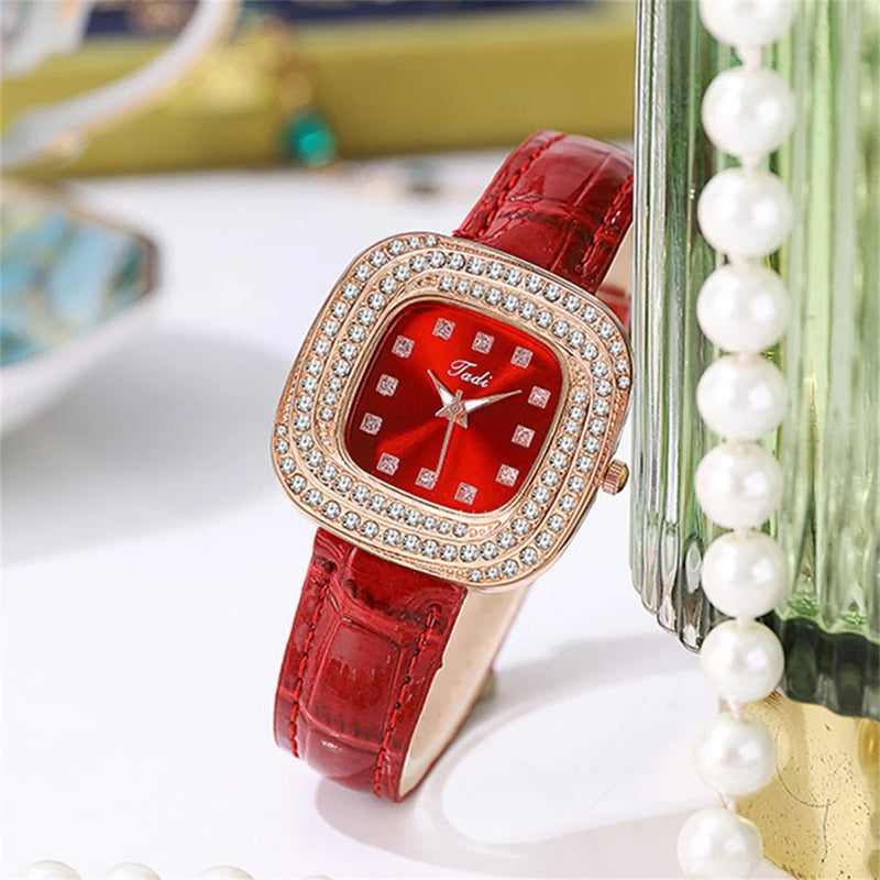 Stainless Steel Full Star Diamonds Quartz Watch for Women.