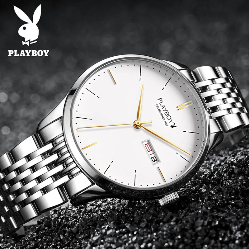 Stainless Steel Automatic Mechanical Watch Roman Dial Waterproof Date Luminous for Men