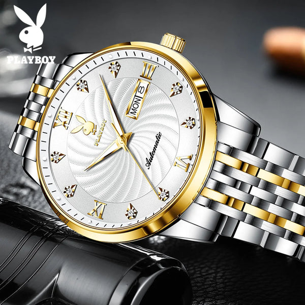 Stainless Steel automatic mechanical wrist watch for men