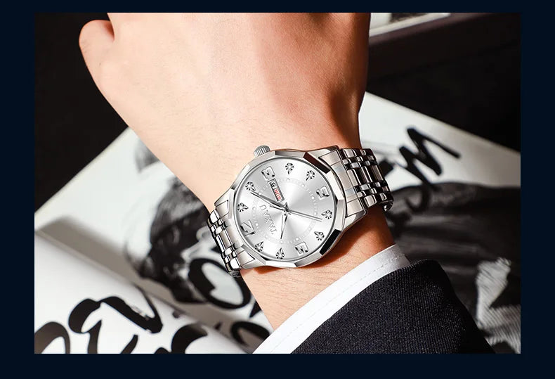 Stainless Steel Luxury Quartz Watch with Original Design for Men.