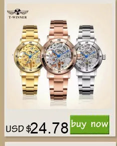 Gold Stainless Steel Creative Bracelet Watch for Women