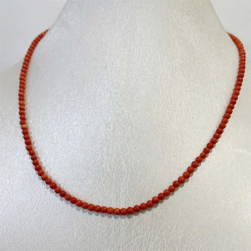 Sterling Silver 3 Carat Total Weight Orange Coral Pendant Necklace for Women