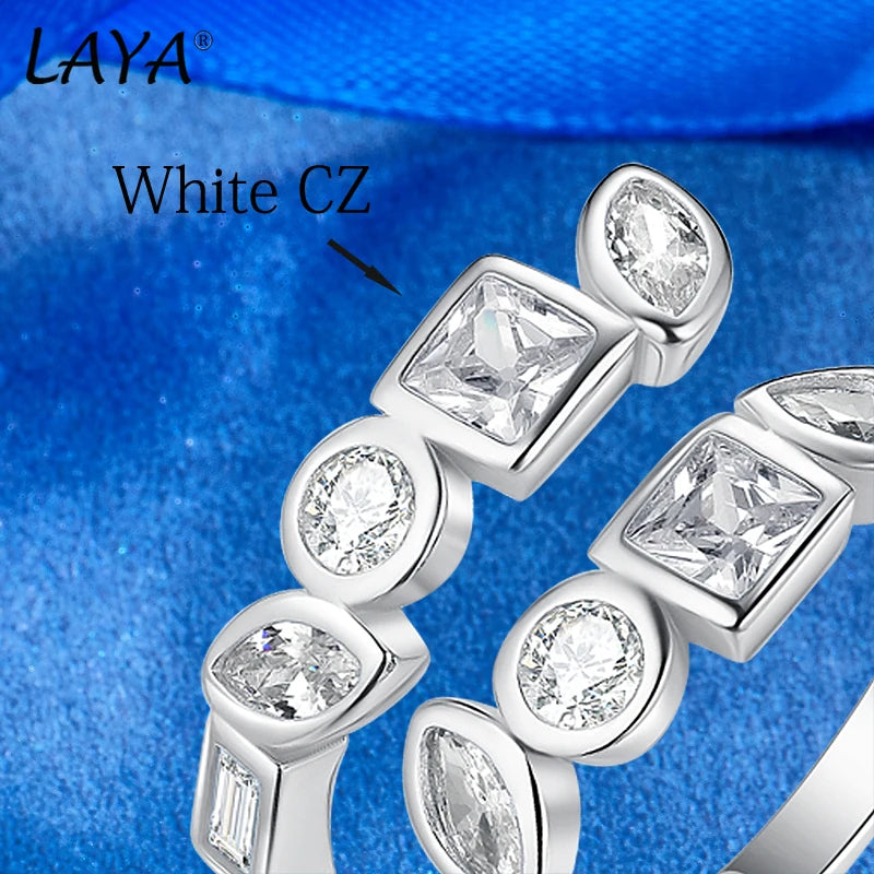 925 Sterling Silver Zircon Open Finger Ring for Men and Women