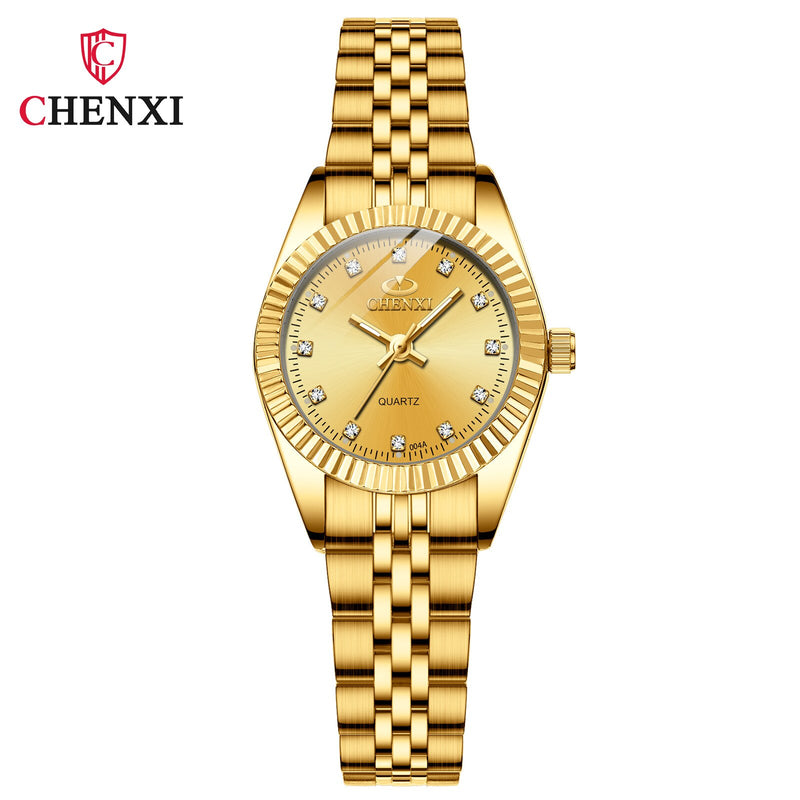 Golden Stainless Steel Quartz Watch for Women