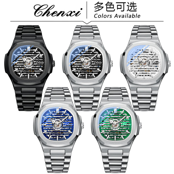 Stainless Steel Automatic Luminous Mechanical Wristwatch for Men