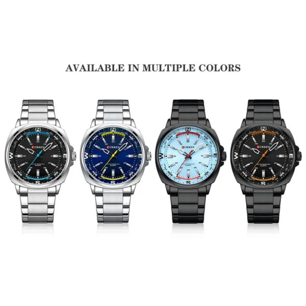 Stainless Steel Quartz Round Watch for Men