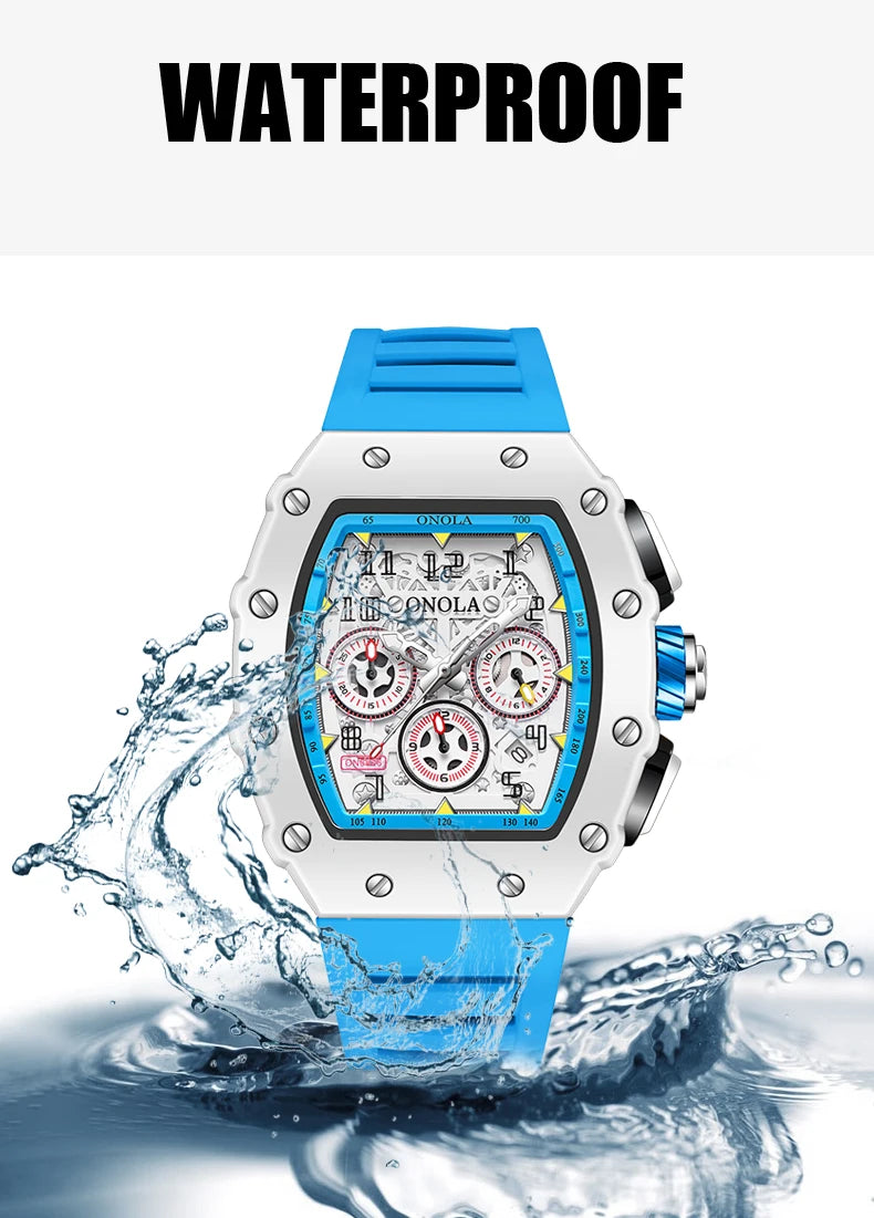 Silicone Casual Waterproof Quartz Watch for Men