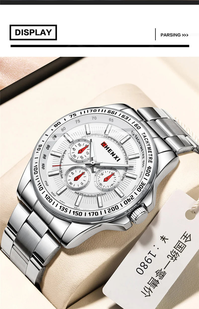 Stainless Steel Quartz Watch for Men