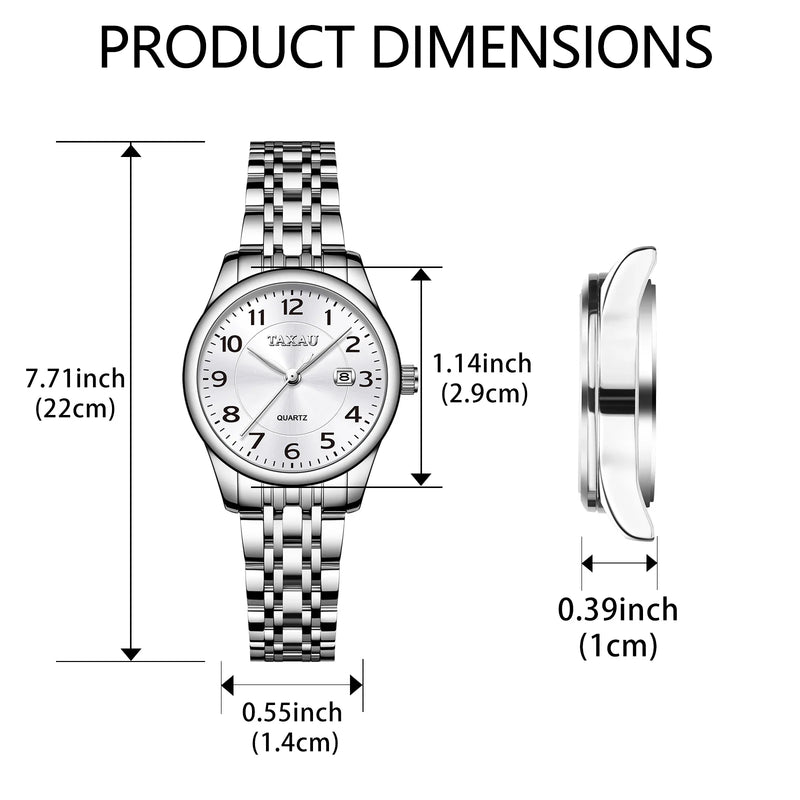 Stainless Steel Quartz Watch with Waterproof Feature for Women