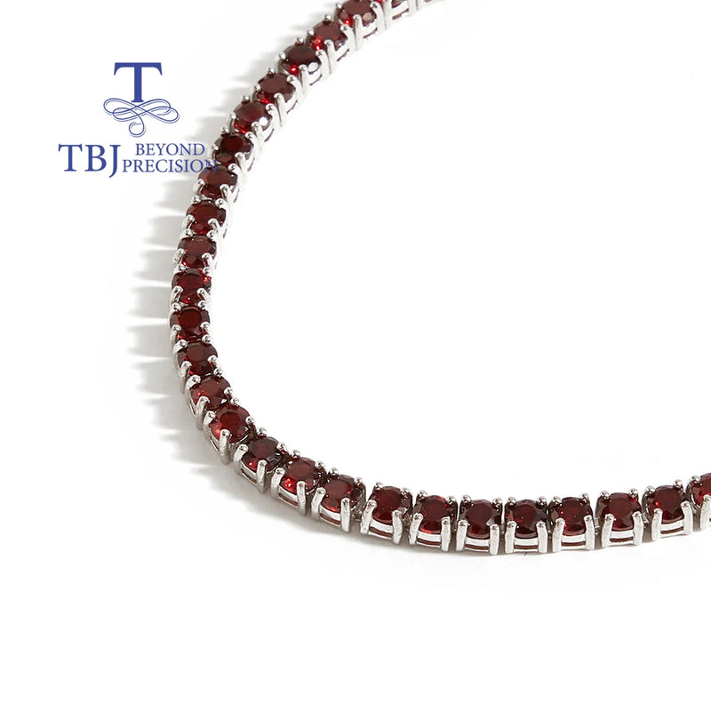 925 Sterling Silver Garnet Bracelet for Women