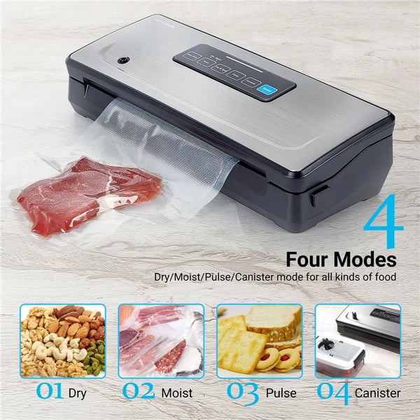 Plastic Bag Vacuum Sealer with Dry/Moist/Pulse/Canister Modes