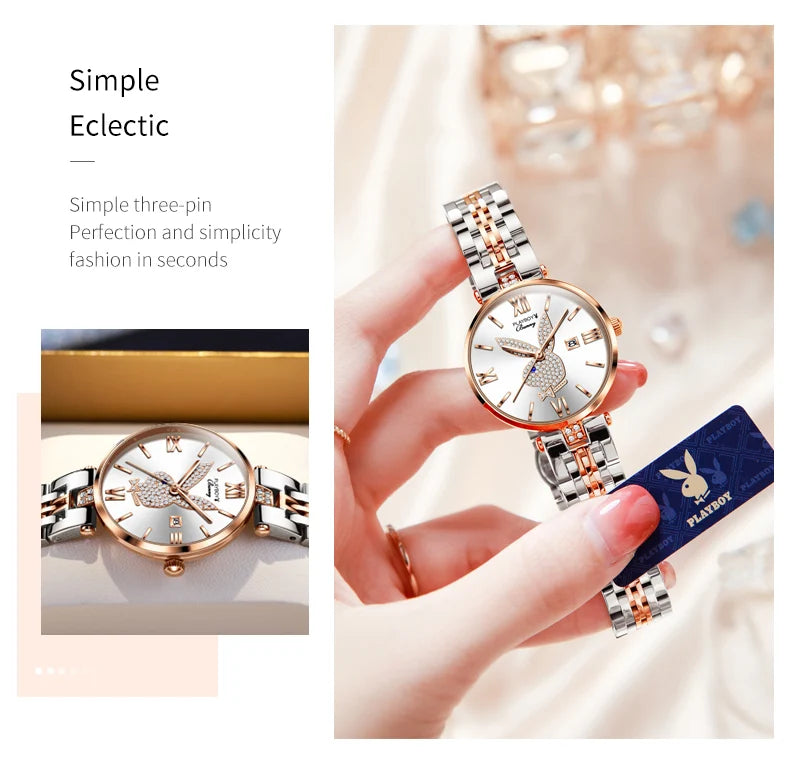 Stainless Steel Elegant Quartz Watch for Women