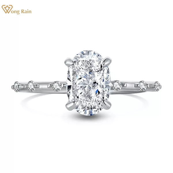 Wong Rain Solid 925 Sterling Silver Crushed Ice Cut White Sapphire Gemstone Women Ring Fine Jewelry Wedding Engagement Wholesale