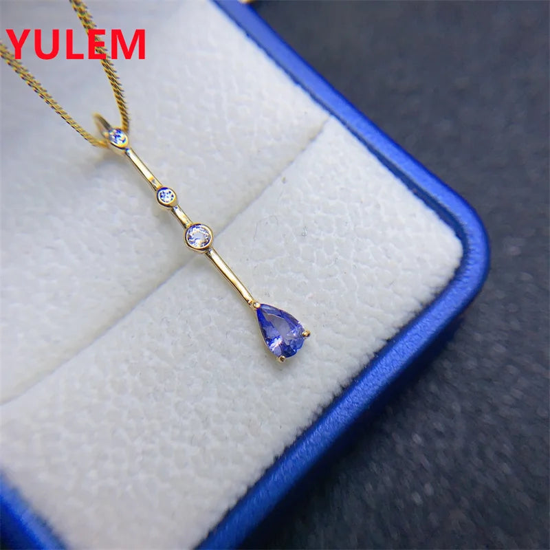 Solid 925 Silver Tanzanite Pendant for Women