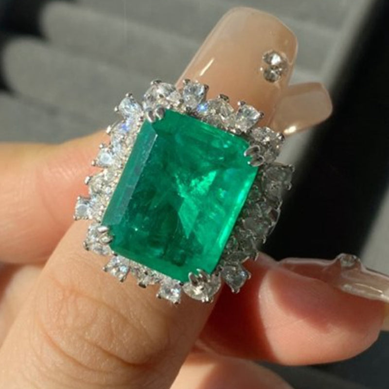 925 Sterling Silver Emerald Ring For Women