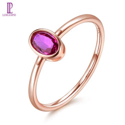 14K Rose Gold 0.35 Ctw Oval Ruby Ring for Her