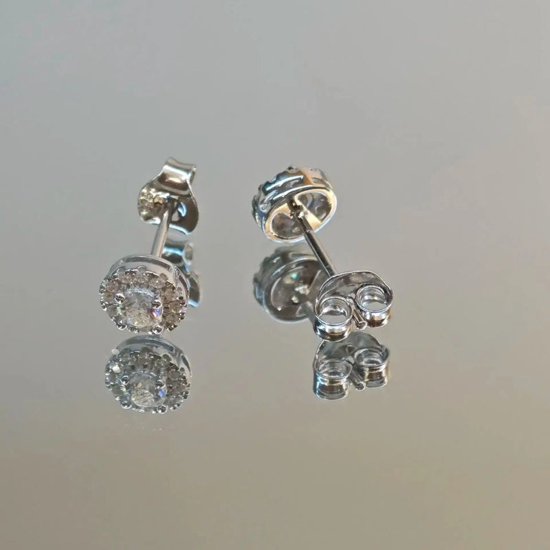 Sterling Silver White 0.32ctw Moissanite Stud Earrings for Women