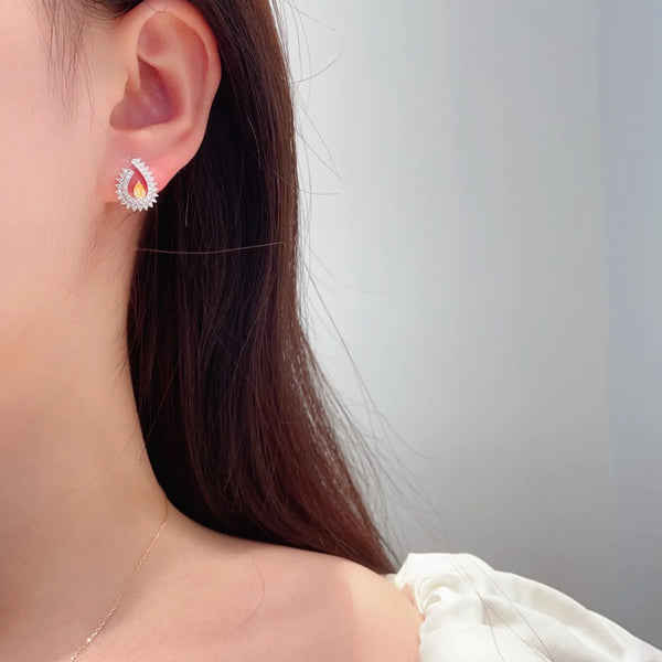YMFine Jewelry 18K Gold 0.34ct Yellow Diamonds Gemstones Female Drop Earrings for Women Fine Earrings
