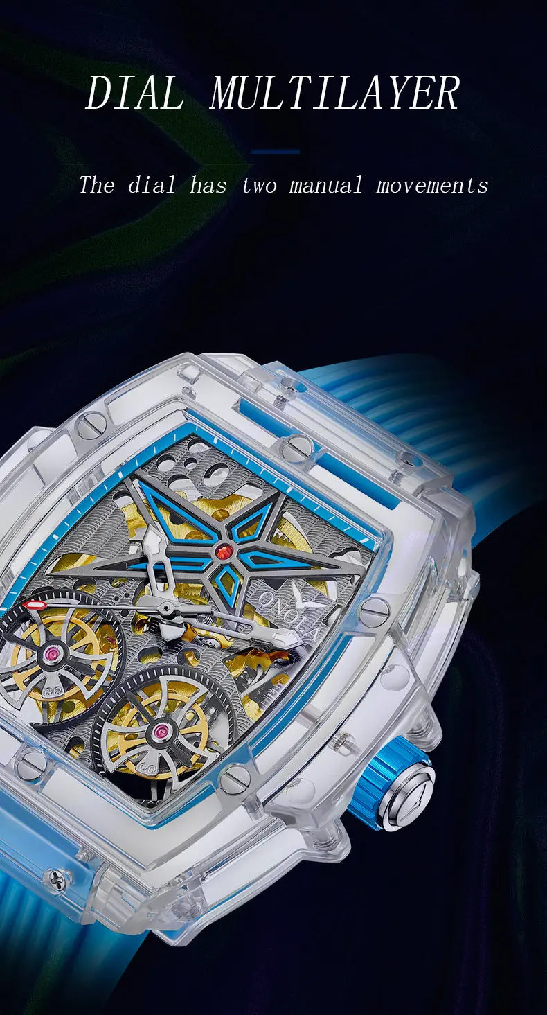 Transparent Plastic Luxury Mechanical Watch for Men