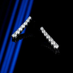 925 Sterling Silver Moissanite Diamonds Drop Dangle Earrings