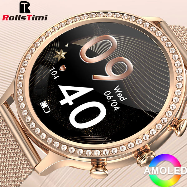 Stainless Steel Smart Watch with Bluetooth Calling, Heart Rate, and Blood Oxygen Monitoring for Women