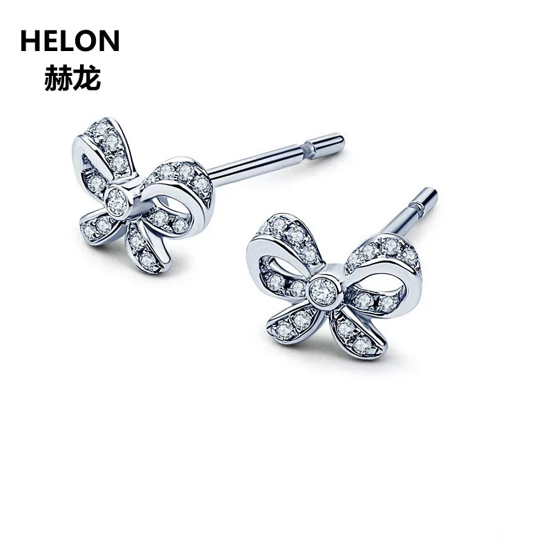 10k White Gold 0.12ct SI/H Diamond Stud Earrings for Women