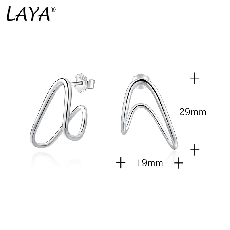 925 Sterling Silver Irregular Design Stud Earrings for Women