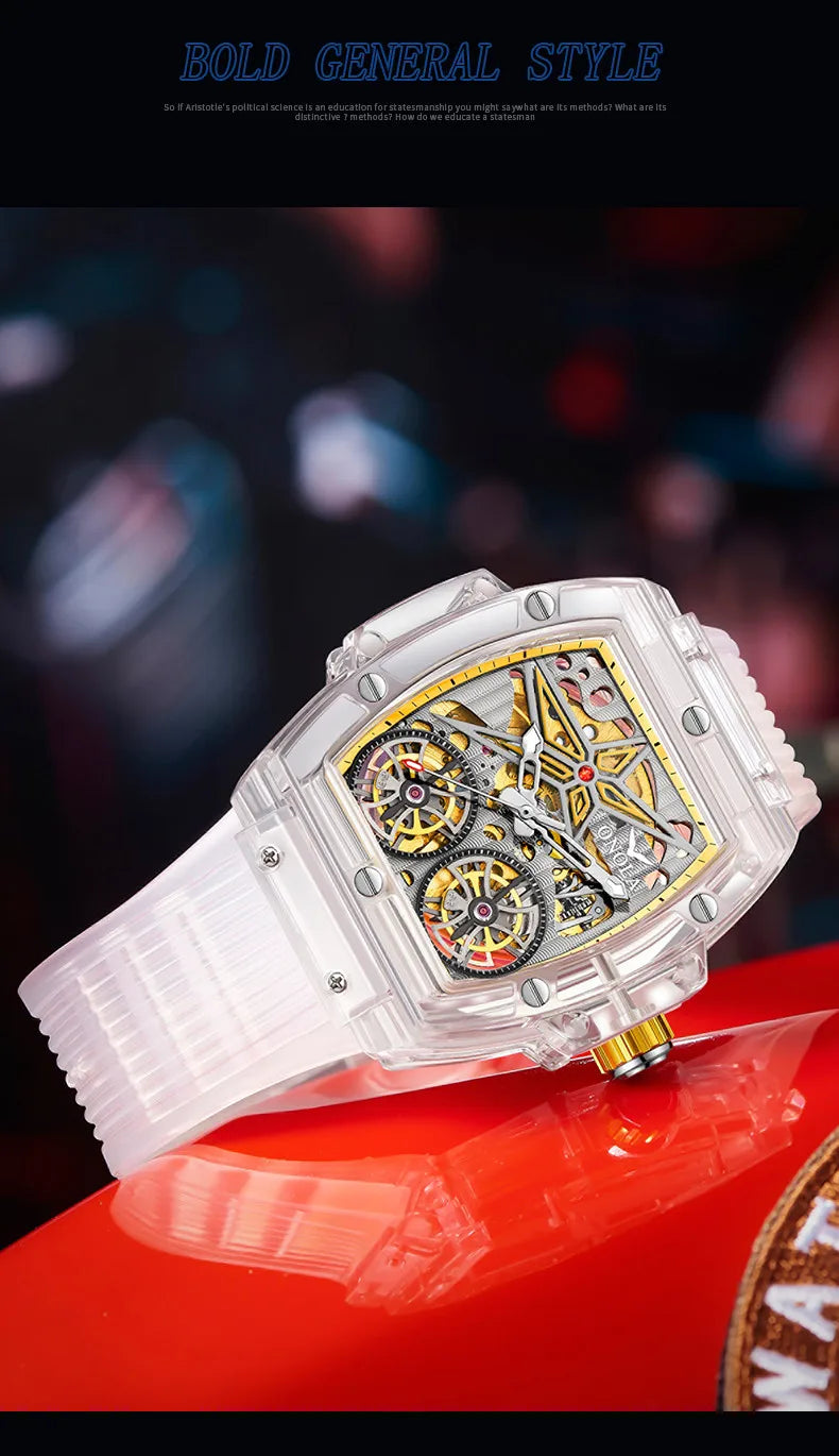 Transparent Plastic Luxury Mechanical Watch for Men