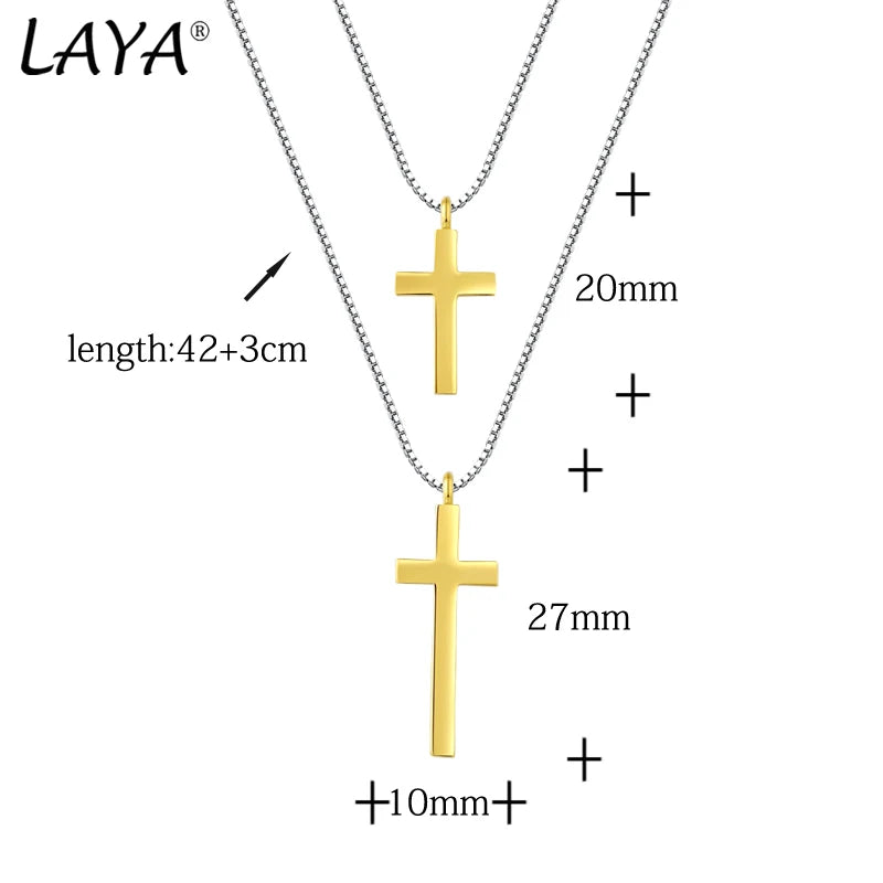 Sterling Silver Cross Pendant Necklace for Men and Women