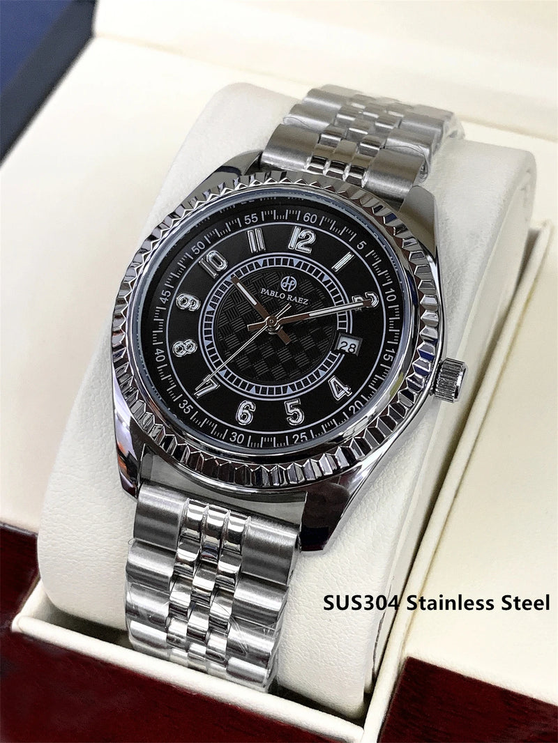 High Quality Luxury Steel Wristwatch with Luminous Display, Waterproof and Fashionable for Men