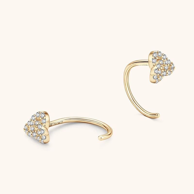 18K Gold Plated Sterling Silver Moissanite Diamond Hoop Earrings for Women