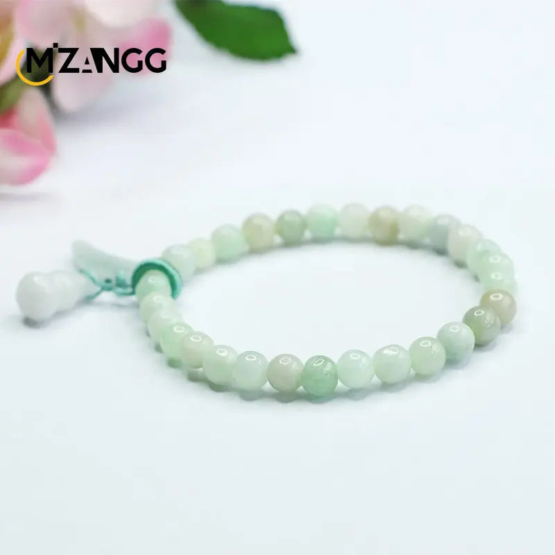 Green Jadeite Gourd Jade Bracelet for Men and Women