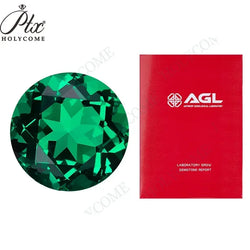 Lab Grown Emerald Round Cut Loose Gemstones (0.9-12.0ctw), VVS1 Clarity, AGL Certified