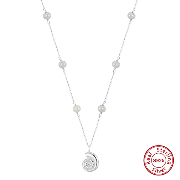 925 Silver Pearl Beads Elegant Necklace for Girl