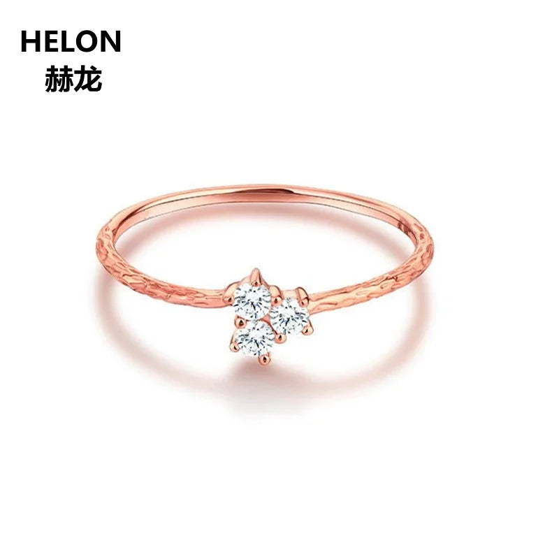 14k Rose Gold CZ Engagement Ring for Women