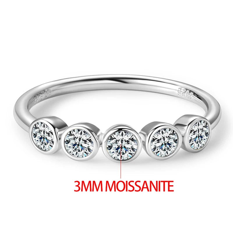 925 Sterling Silver Moissanite Bubble Ring for Women