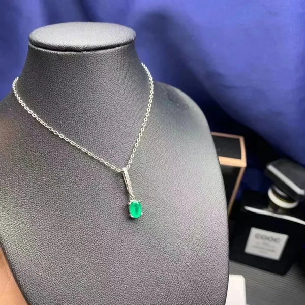 Gold-Plated 0.50ct Emerald Pendant Necklace for Women