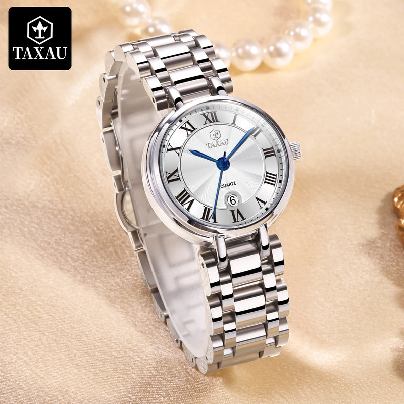 Stainless Steel Watches for Women Quartz Waterproof Calendar Casual watch Elegant Designs