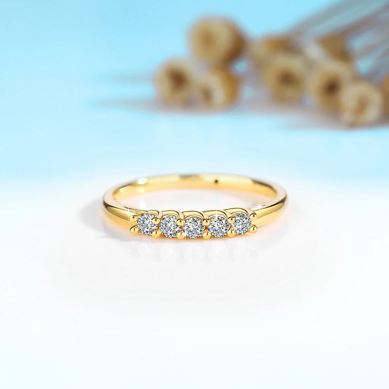 18K Gold Moissanite Eternity Ring for Woman