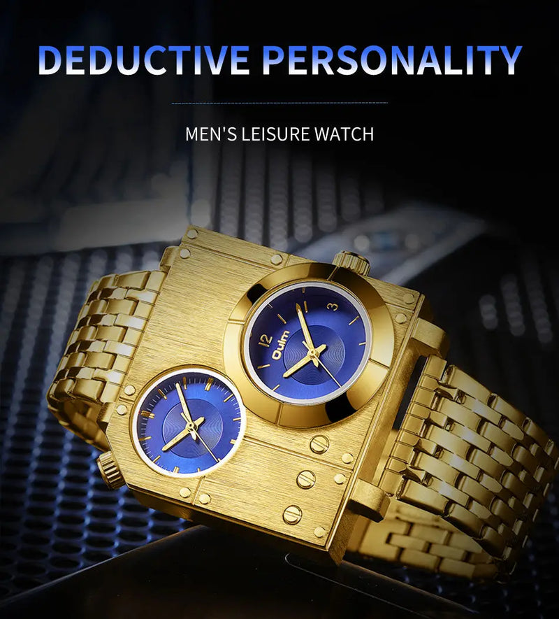 Stylish Square Men's Wristwatch with Luminous Quartz Clock and Stainless Steel Band