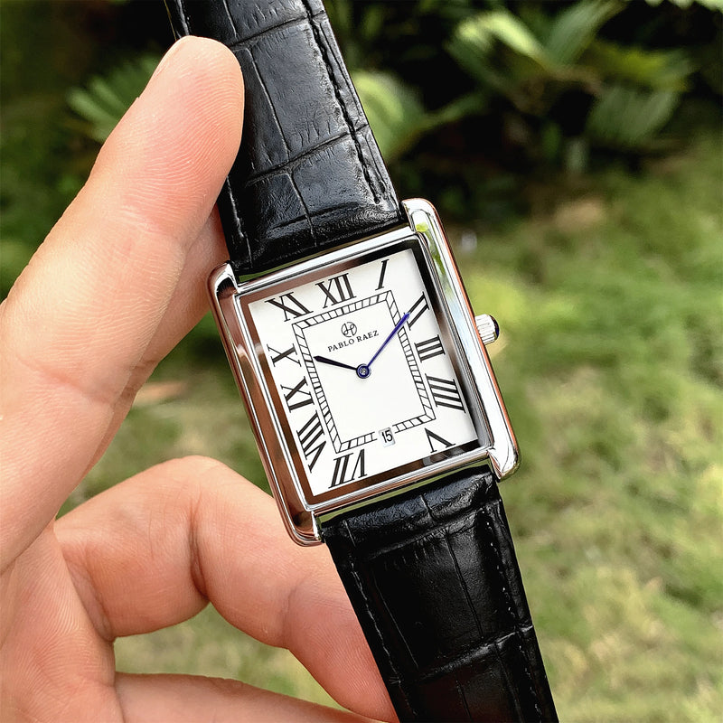 Luxury Square Dial Wristwatch with Date for Man and Woman