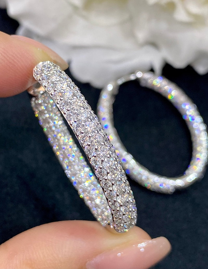 18K White Gold Diamond Earrings for Women