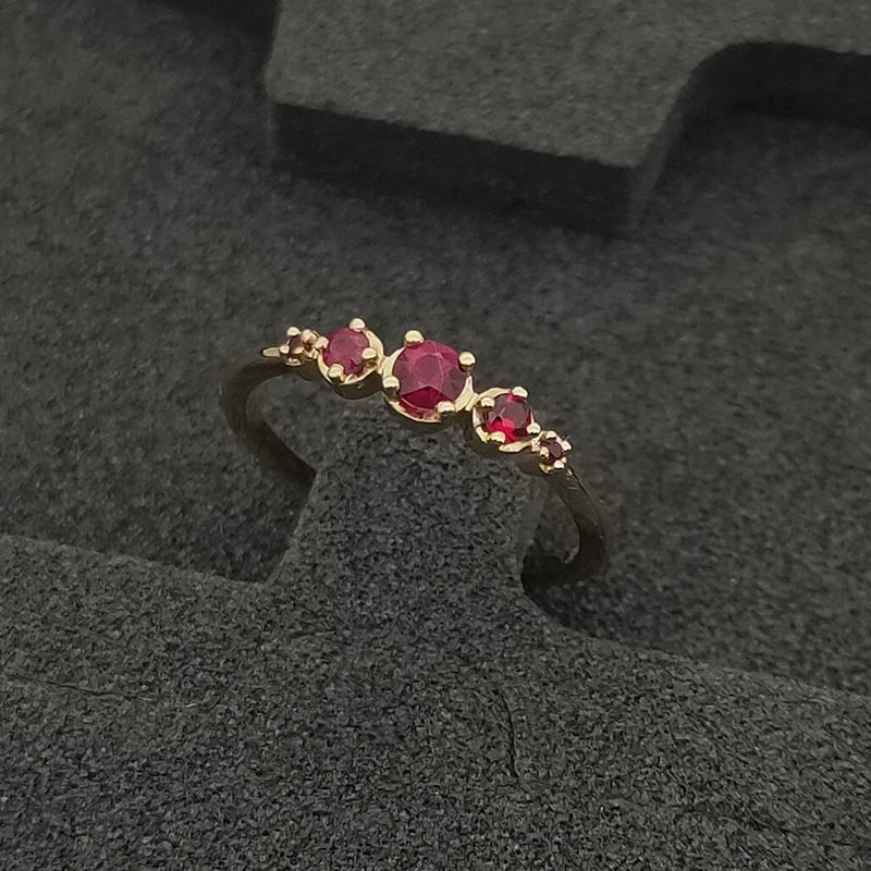 18K Yellow Gold 0.23ct Ruby Engagement Ring for Women